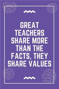 Great teachers share more than the facts, they share values
