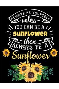 Sunflower Dot Grid Black Pages Journal