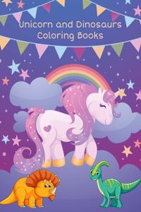 Unicorn and Dinosaurs Coloring Books