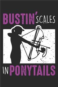 Bustin' Scales in Ponytails: Bow Fish Archery Woman Bowfishing Sport Notebook 6x9 Inches 120 dotted pages for notes, drawings, formulas - Organizer writing book planner diary