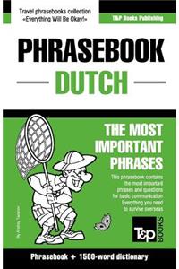 English-Dutch phrasebook and 1500-word dictionary