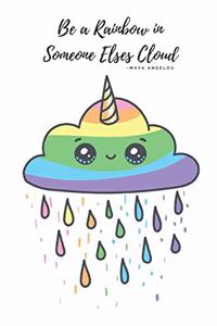 Rainbow Unicorn Cloud in White