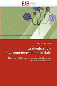 Divulgation Environnementale Et Sociale