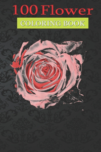 100 Flower Coloring Book