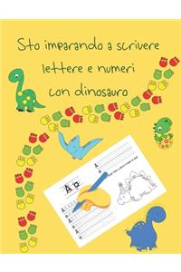 Sto imparando a scrivere lettere e numeri con dinosauro