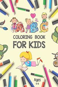 ABC Coloring Book for Kids Ages 4-8
