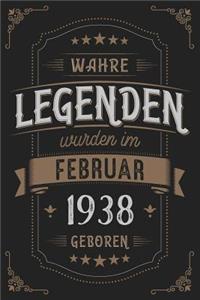 Wahre Legenden wurden im Februar 1938 geboren: Vintage Geburtstag Notizbuch - individuelles Geschenk für Notizen, Zeichnungen und Erinnerungen - liniert mit 100 Seiten