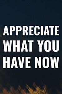 Appreciate What You Have Now