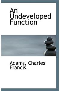 An Undeveloped Function