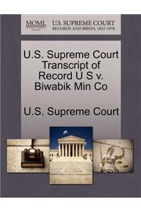 U.S. Supreme Court Transcript of Record U S V. Biwabik Min Co