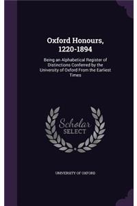 Oxford Honours, 1220-1894
