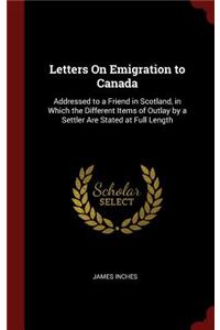 Letters on Emigration to Canada