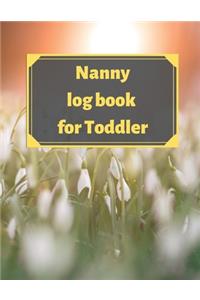 Nanny log book for Toddler