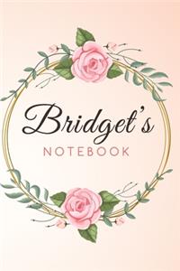 BRIDGET'S Customized Floral Notebook / Journal 6x9 Ruled Lined 120 Pages School Degree Student Graduation university