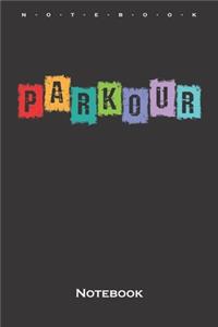 Parkour colourful Notebook: Annual Calendar for Athletes and fitness enthusiasts