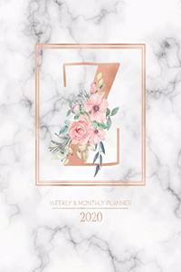 Weekly & Monthly Planner 2020 Z