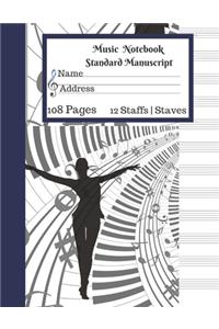 Music Sheet Standard Manuscript 108 Pages 12 Staffs Staves