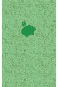 (Green) Smart Piggy Monthly Household Budget Planner, 24 Months Expense Write-in Notebook.