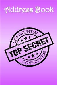 Address Book: Top Secret, Pink Bg -Bespoke, Personalised Address Book. Contact Us If You Would Like Your Own Image, Name or Other Text on a Book.