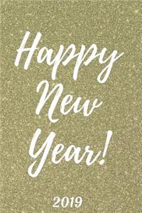 Happy New Year: Glitter Background, Gold