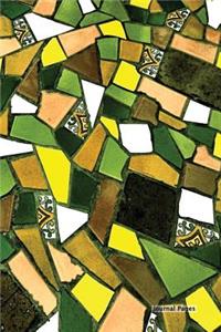 Journal Pages - Green Yellow Mosaic (Decorative Notebook)(Unruled)