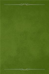 Olive Green 101 - Blank Notebook with Bars & Scrolls Borders