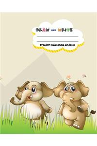 DRAW and WRITE primary composition notebook, 8 x 10 inch 200 page, Baby elephant