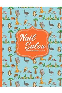 Nail Salon Appointment Book: 7 Columns Appointment Log Book, Appointment Time Planner, Hourly Appointment Calendar, Cute Australia Cover