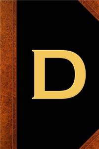 Monogram D Personalized Journal Custom Monogram Gift Idea Letter D Vintage Style