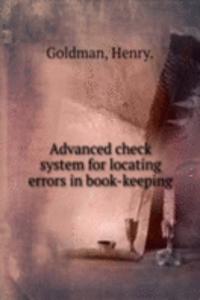 Advanced check system for locating errors in book-keeping