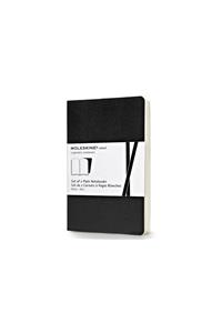 Moleskine Volant Notebook (Set of 2 ), Pocket, Plain, Black, Soft Cover (3.5 X 5.5)