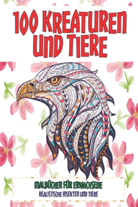 Malbücher für Erwachsene - Realistische Insekten und Tiere - 100 Kreaturen und Tiere