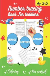 Number tracing Book For Toddlers Age 3-5: 1 to 20! handwriting practice filled with line shapes & math activity For fun and relaxing pen control. Great gift for toddlers and preschoolers.