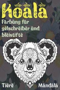 Färbung für Gelschreiber und Bleistifte - Mandala - Tiere - Koala