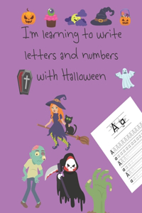 I'm learning to write letters and numbers with Halloween