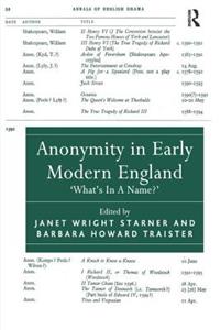 Anonymity in Early Modern England