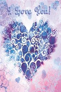 Notizbuch I love you in Lila Rosa