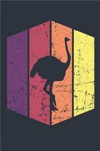 Vintage Ostrich Journal - Gift for Ostrich Lovers - Retro Ostrich Notebook - Ostrich Diary for Boys and Girls