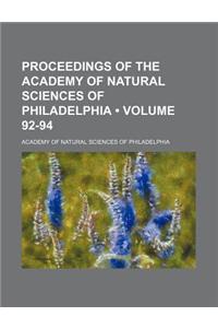 Proceedings of the Academy of Natural Sciences of Philadelphia (Volume 92-94)