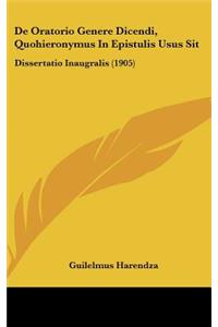 de Oratorio Genere Dicendi, Quohieronymus in Epistulis Usus Sit