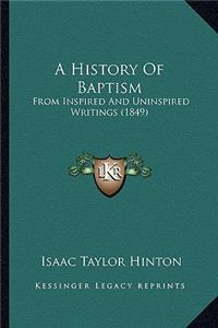 A History Of Baptism