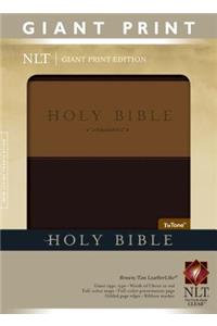 Giant Print Bible-NLT: New Living Translation,  Leather Like Brown/Tan, Giant Print, Thumb Indexed