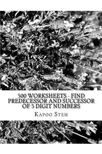 500 Worksheets - Find Predecessor and Successor of 5 Digit Numbers
