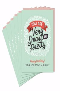 6-Pack Em & Friends You Are Very Smart and Pretty (Birthday) Sticker Cards