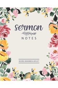 Sermon Notes Record, Remmember & Reflect