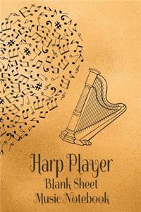Harp Player Blank Sheet Music Notebook
