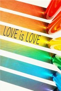 Love Is Love. Gay Lgbtq Journal. Blank Lined Notebook Planner Diary.