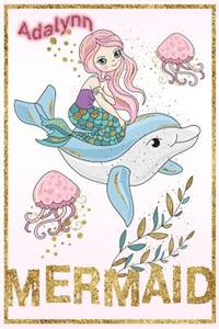 Adalynn Mermaid: Wide Ruled Composition Book Diary Lined Journal