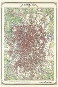 Manchester 1845 Map - Coloured