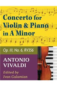 Vivaldi Antonio Concerto in a minor Op 3 No. 6 RV 356. For Violin and Piano. International Music